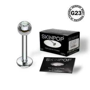 Labret SKINPOP in Acciaio 316L Sterile con Cristalli