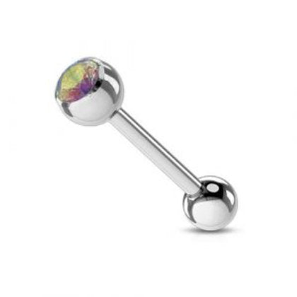 Barbell in acciaio chirurgico con brillantino
