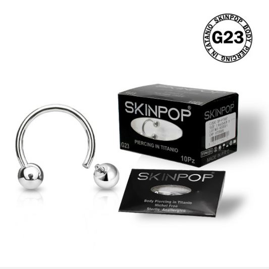 Circular Barbell In Titanio G23 Skinpop Sterile Filettatura Interna