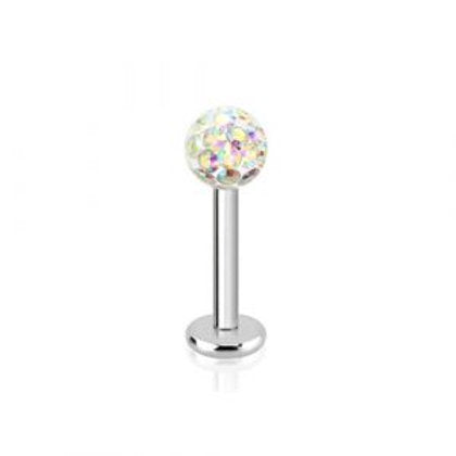 Labret in acciaio chirurgico con brillantini