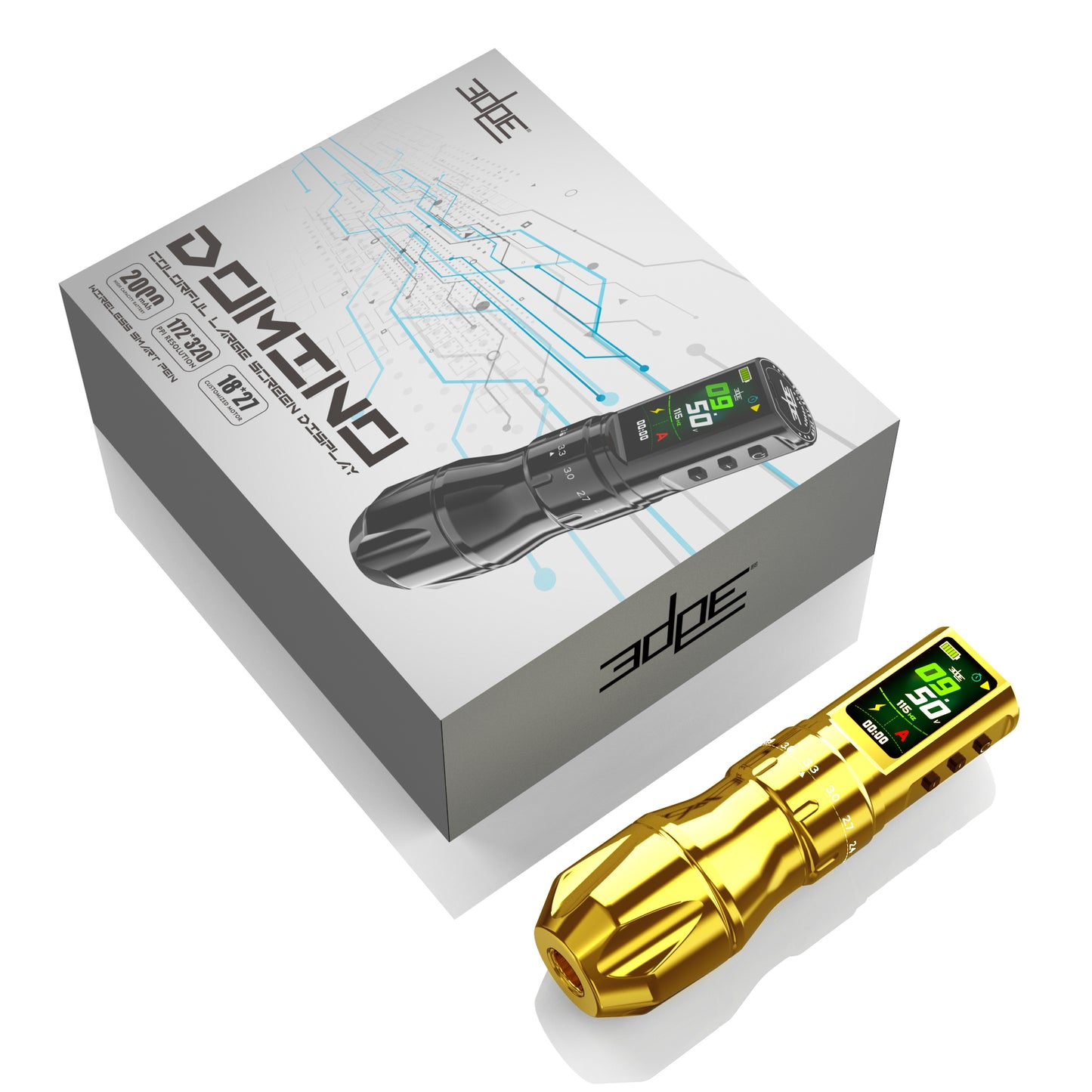 Edge Domino V2 Tattoo Pen Wireless Stroke Regolabile – Gold Ingot