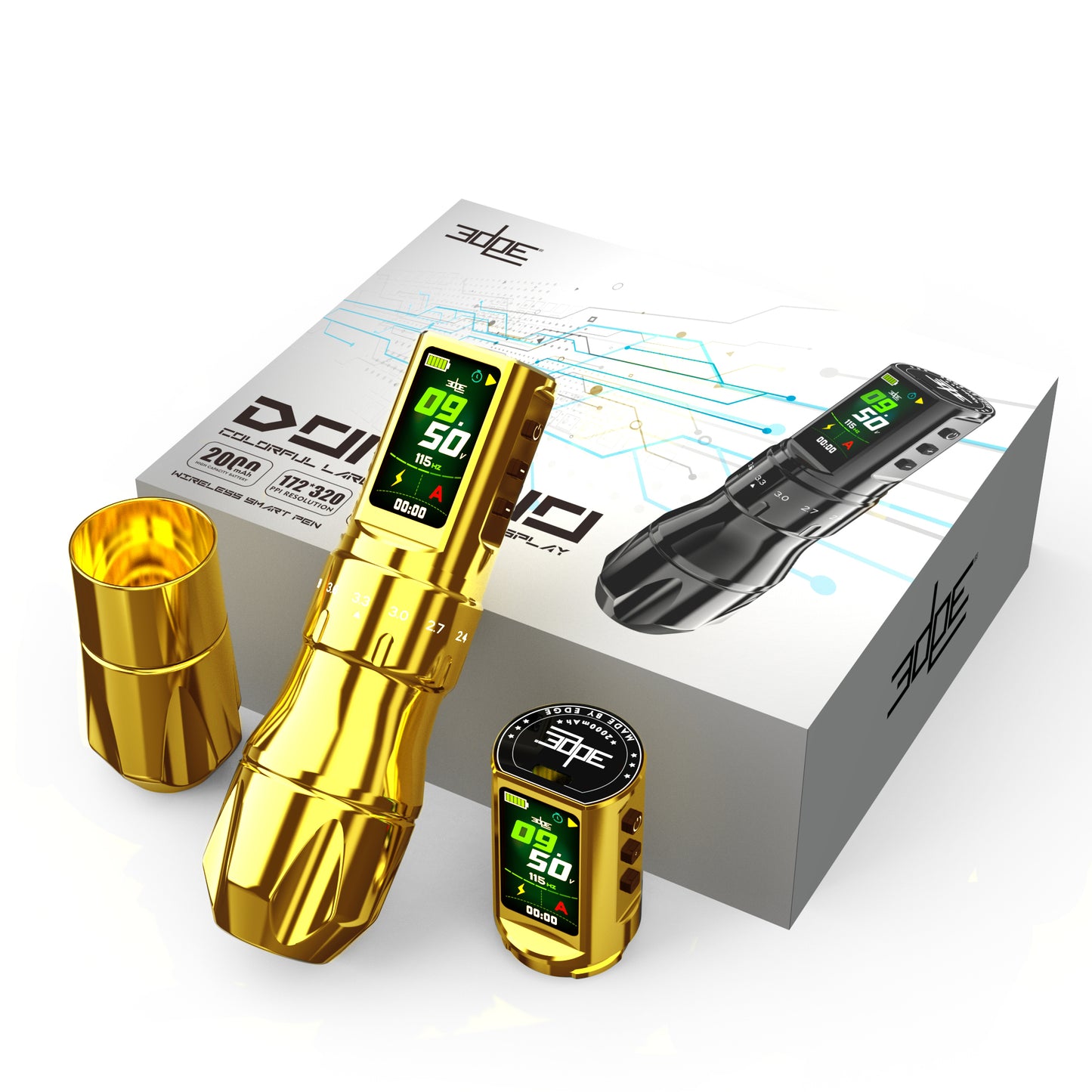 Edge Domino V2 Tattoo Pen Wireless Stroke Regolabile – Gold Ingot